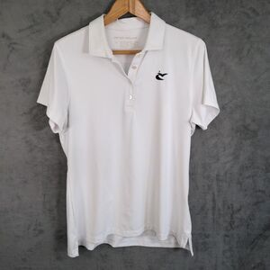 Peter Millar Polo Shirt Short Sleeve Size L UPF 50 Sun Protection White Golf